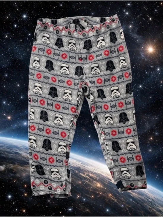 Star Wars Grey Stormtrooper & Darth Vader Print Long Sleeve Pajama Top - Picture 2 of 2